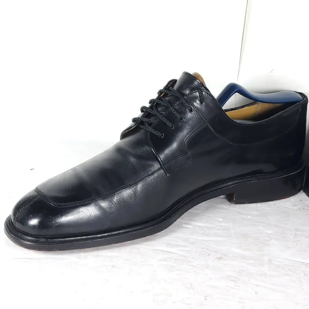 Mezlan Men’s Fiore US10M Black Leather Split Toe Derby Dress Shoes Made In Spain